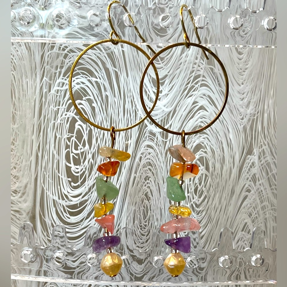 Handmade dangle gemstone earrings